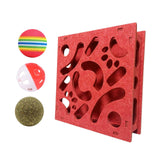 Maxbell Cat Puzzle Toy Maze Game Mental Stimulation Play Box for Kittens Indoor Cats Red 30cm