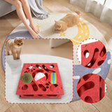 Maxbell Cat Puzzle Toy Maze Game Mental Stimulation Play Box for Kittens Indoor Cats Red 30cm