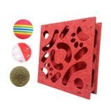 Maxbell Cat Puzzle Toy Maze Game Mental Stimulation Play Box for Kittens Indoor Cats Red 40cm