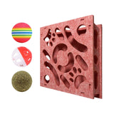 Maxbell Cat Puzzle Toy Maze Game Mental Stimulation Play Box for Kittens Indoor Cats Pink 30cm