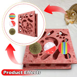 Maxbell Cat Puzzle Toy Maze Game Mental Stimulation Play Box for Kittens Indoor Cats Pink 30cm