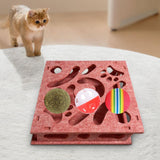 Maxbell Cat Puzzle Toy Maze Game Mental Stimulation Play Box for Kittens Indoor Cats Pink 40cm