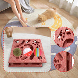 Maxbell Cat Puzzle Toy Maze Game Mental Stimulation Play Box for Kittens Indoor Cats Pink 40cm