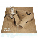Maxbell Interactive Cat Tunnel Toy Felt Rug Exercise Mattress Cat Play Mat with Hole Camel