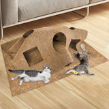 Maxbell Interactive Cat Tunnel Toy Felt Rug Exercise Mattress Cat Play Mat with Hole Camel