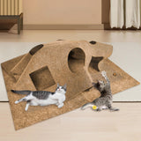 Maxbell Interactive Cat Tunnel Toy Felt Rug Exercise Mattress Cat Play Mat with Hole Camel