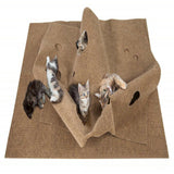 Maxbell Interactive Cat Tunnel Toy Felt Rug Exercise Mattress Cat Play Mat with Hole Camel