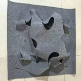 Maxbell Interactive Cat Tunnel Toy Felt Rug Exercise Mattress Cat Play Mat with Hole Gray