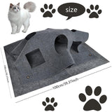 Maxbell Interactive Cat Tunnel Toy Felt Rug Exercise Mattress Cat Play Mat with Hole Gray