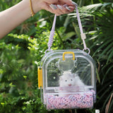 Maxbell Small Animal Carrier Cage Hamster Travel Carrier for Ferret Hedgehog Gerbils yellow