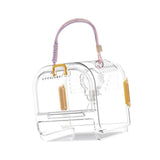 Maxbell Small Animal Carrier Cage Hamster Travel Carrier for Ferret Hedgehog Gerbils yellow