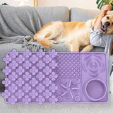 Maxbell Dog Slow Feeder and Lick Mat Training for Puppy Small Animals All Sized Dogs Purple