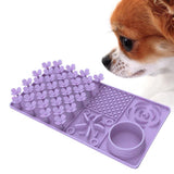 Maxbell Dog Slow Feeder and Lick Mat Training for Puppy Small Animals All Sized Dogs Purple