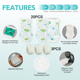 Maxbell 20Pcs Dog Booties Paw Protect Pet Socks for Travel Outdoor Medium Small Dogs Green S