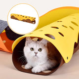 Maxbell Cat Tunnel for Indoor Cats Play for Hide Playing Self Entertainment Exercise Yellow Brown