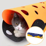 Maxbell Cat Tunnel for Indoor Cats Play for Hide Playing Self Entertainment Exercise Yellow Blue