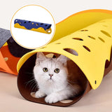 Maxbell Cat Tunnel for Indoor Cats Play for Hide Playing Self Entertainment Exercise Yellow Blue