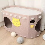 Maxbell Cat House Furniture Protector Grind Claw Sturdy Hideaway Bed for Indoor Cats brown