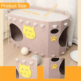 Maxbell Cat House Furniture Protector Grind Claw Sturdy Hideaway Bed for Indoor Cats brown