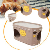 Maxbell Cat House Furniture Protector Grind Claw Sturdy Hideaway Bed for Indoor Cats brown