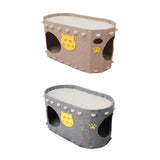 Maxbell Cat House Furniture Protector Grind Claw Sturdy Hideaway Bed for Indoor Cats brown