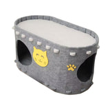 Maxbell Cat House Furniture Protector Grind Claw Sturdy Hideaway Bed for Indoor Cats grey