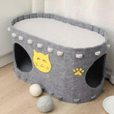 Maxbell Cat House Furniture Protector Grind Claw Sturdy Hideaway Bed for Indoor Cats grey