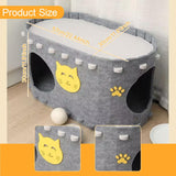 Maxbell Cat House Furniture Protector Grind Claw Sturdy Hideaway Bed for Indoor Cats grey
