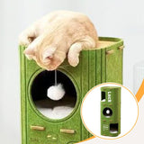 Maxbell Cat House Cosy Pet Supplies Rest Nest Indoor Cats Sleep Kitten Play Cat Tree Green