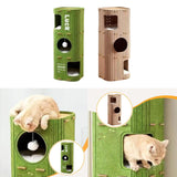 Maxbell Cat House Cosy Pet Supplies Rest Nest Indoor Cats Sleep Kitten Play Cat Tree Green