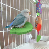 Maxbell Ginkgo Leaf Pet Parrot Perch Paw Grinding Stick for Lovebirds Macaws Budgies Green