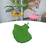 Maxbell Ginkgo Leaf Pet Parrot Perch Paw Grinding Stick for Lovebirds Macaws Budgies Green