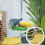 Maxbell Ginkgo Leaf Pet Parrot Perch Paw Grinding Stick for Lovebirds Macaws Budgies Pink