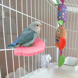 Maxbell Ginkgo Leaf Pet Parrot Perch Paw Grinding Stick for Lovebirds Macaws Budgies Pink