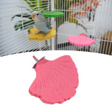 Maxbell Ginkgo Leaf Pet Parrot Perch Paw Grinding Stick for Lovebirds Macaws Budgies Pink