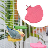 Maxbell Ginkgo Leaf Pet Parrot Perch Paw Grinding Stick for Lovebirds Macaws Budgies Pink