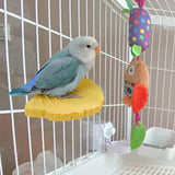 Maxbell Ginkgo Leaf Pet Parrot Perch Paw Grinding Stick for Lovebirds Macaws Budgies Yellow