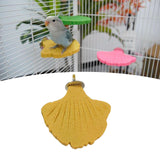 Maxbell Ginkgo Leaf Pet Parrot Perch Paw Grinding Stick for Lovebirds Macaws Budgies Yellow