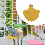 Maxbell Ginkgo Leaf Pet Parrot Perch Paw Grinding Stick for Lovebirds Macaws Budgies Yellow