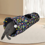 Maxbell Cat Tunnel Portable Hiding Interactive Toy for Indoor Cats Small Animals Pet Black