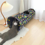 Maxbell Cat Tunnel Portable Hiding Interactive Toy for Indoor Cats Small Animals Pet Black