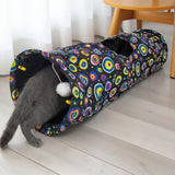 Maxbell Cat Tunnel Portable Hiding Interactive Toy for Indoor Cats Small Animals Pet Black