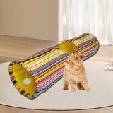 Maxbell Cat Tunnel Portable Hiding Interactive Toy for Indoor Cats Small Animals Pet Yellow