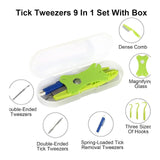 Maxbell Pet Tick Removal Tools 8 in 1 Picker Tick Tweezers for Animals Home Use Cats
