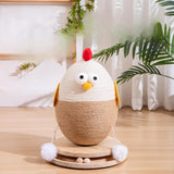 Maxbell Chick Sisal Scratcher Toy for Cat Funny Stable Wooden Base Protect Furniture