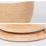 Maxbell Chick Sisal Scratcher Toy for Cat Funny Stable Wooden Base Protect Furniture
