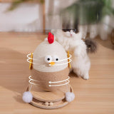 Maxbell Chick Sisal Scratcher Toy for Cat Funny Stable Wooden Base Protect Furniture