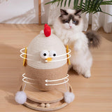 Maxbell Chick Sisal Scratcher Toy for Cat Funny Stable Wooden Base Protect Furniture