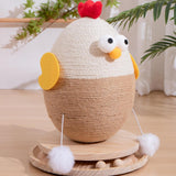Maxbell Chick Sisal Scratcher Toy for Cat Funny Stable Wooden Base Protect Furniture