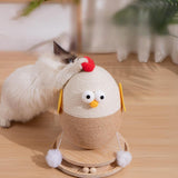Maxbell Chick Sisal Scratcher Toy for Cat Funny Stable Wooden Base Protect Furniture